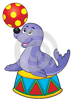 Seal playing with ball theme 2