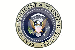 Seal of the President of the United States on display at the Ronald Reagan Presidential Library and Museum, Simi Valley, CA