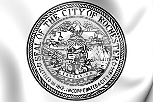 Seal of Rochester New York state, USA. 3D Illustration