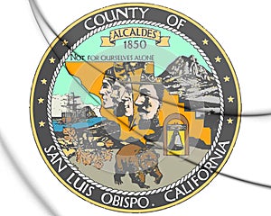 Seal of San Luis Obispo county California state, USA. 3D Illustration photo