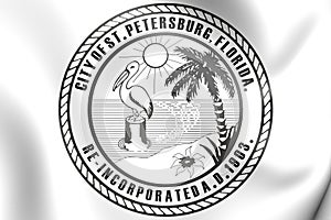 Seal of St Petersburg Florida, USA. 3D Illustration
