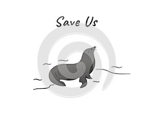 Seal vector for global warming campaign