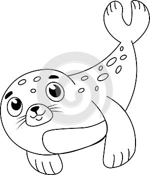 Seal Vector Line Art, Line art vector drawing