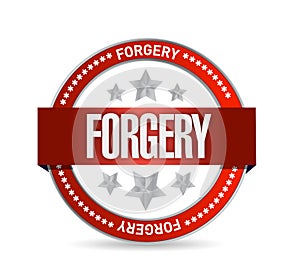 Seal with the word forgery. illustration design photo