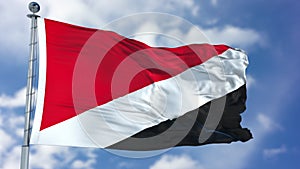 Sealand Principality Flag in a Blue Sky