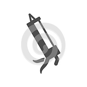 Sealant gun, vector construction and repair tool icon