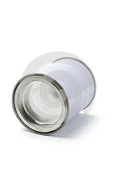 Sealed white tin can