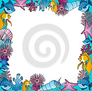 Sealife frame blue
