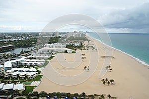 Sealine with sand beach in Fort Lauderdale, USA