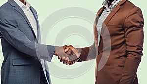 Sealing the Deal: Handshake of Two Businessmen in Negotiations