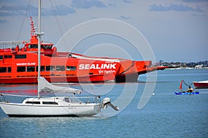 Sealink crossover ferry in Tamaki river