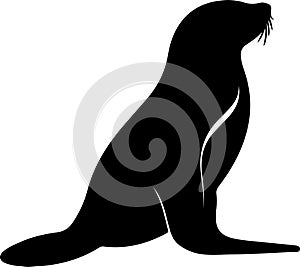 sealion Black Silhouette Generative Ai