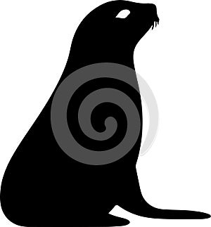 sealion Black Silhouette Generative Ai