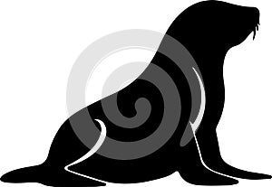 sealion Black Silhouette Generative Ai