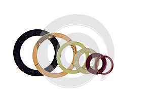 Seals , gaskets and O-rings isolated on white