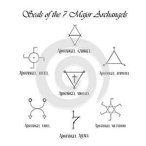 Seals of the Seven Archangels Sigils Majors, alchemy angelic symbols