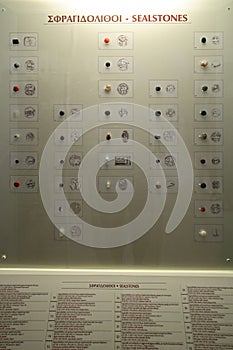 Sealstones in museum of Mycenae