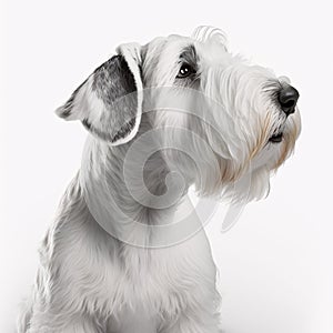 Sealyham Terrier breed dog isolated on a clean white background photo