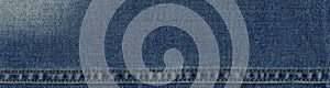 Seam blue denim cotton jeans fabric texture background