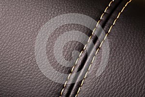 Seam on leather