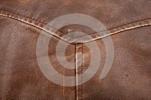 Seam on leather product