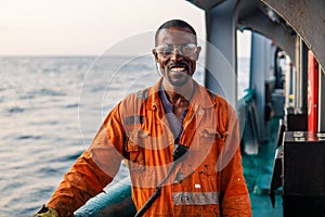 Seaman AB or Bosun on deck of offshore vessel or ship