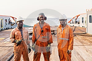 Seaman AB or Bosun on deck of offshore vessel or ship