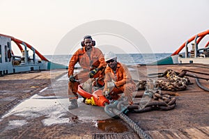 Seaman AB or Bosun on deck of offshore vessel or ship