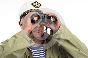 Seaman with binoculars