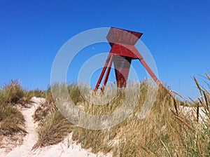 Seamark in sand dunes