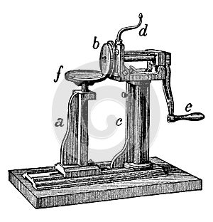 Seaming Machine, vintage illustration