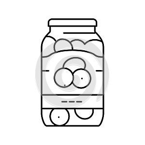 seaming olive in bottle line icon vector illustration