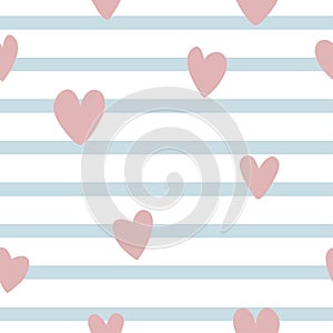 Seamleass pattern with simple hearts