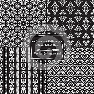 Seamles ethnic tribal vector pattern collection