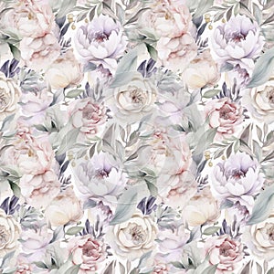 Seamles floral watercolor background