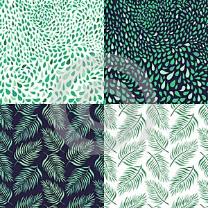 Seamles patterns collection with tropical design photo