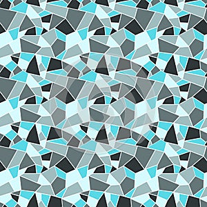 Seamles vitrage stained-glass pattern in cold winter colors - photo