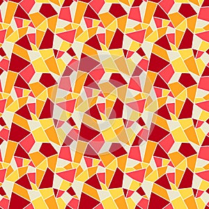 Seamles vitrage stained-glass pattern in hot colors of yellow, photo