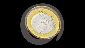 Seamless 3d Animation of a Euro Coin