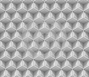 Seamless 3d background made of connected white cubes with rectangular dimples