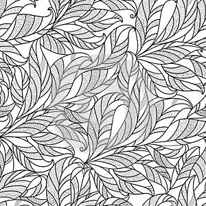 Seamless absteract floral background with leaves