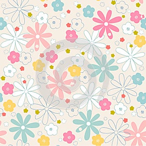 Seamless abstrac floral  background