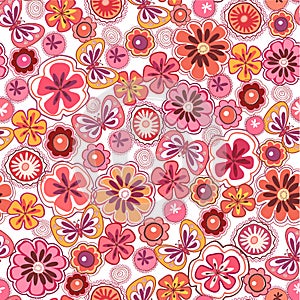 Seamless abstrac floral background