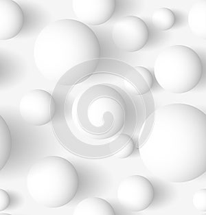 Seamless abstract 3D white spheric background