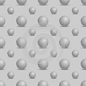 Seamless abstract background with 3d balls. Spheric pattern. Vec