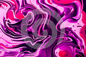 Abstract background of multicolored liquid paint swirls