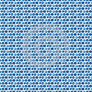 Seamless abstract background of blue round spots in watercolor. Hand painted artistic blue texture on white background. For fabric