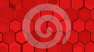 Abstract red hexagonal pattern with glossy texture and modern design