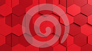 Abstract red hexagonal pattern texture for background design