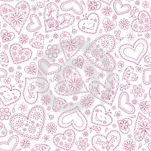 Seamless  abstract   background with hearts